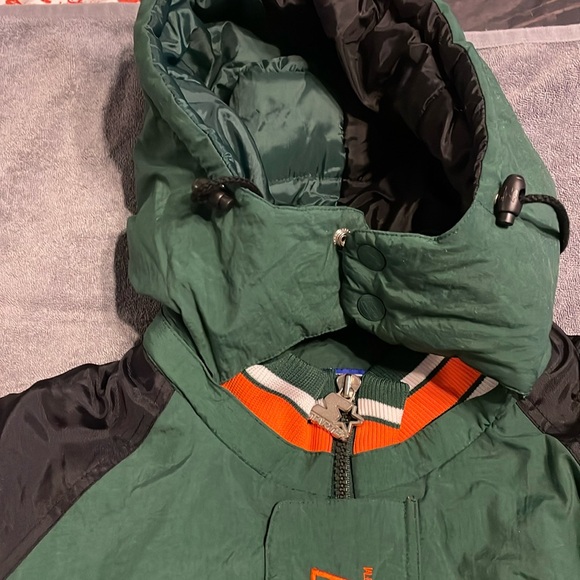 Vintage Miami Hurricanes Hooded Starter Jacket 1/2 Zip NCAA "THE U" Size XL - Picture 5 of 15